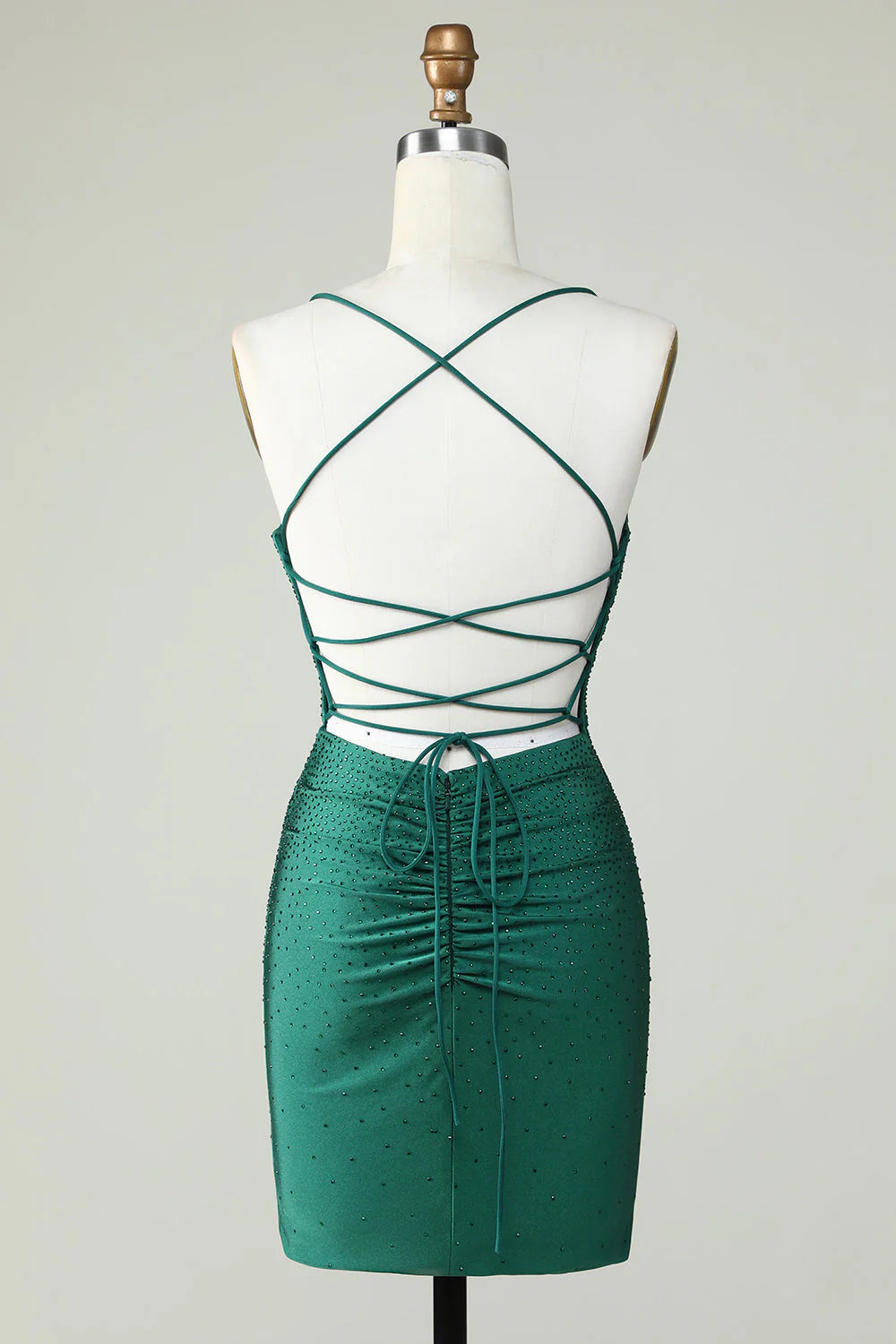 Beading Tight Glitter Dark Green Homecoming Dress