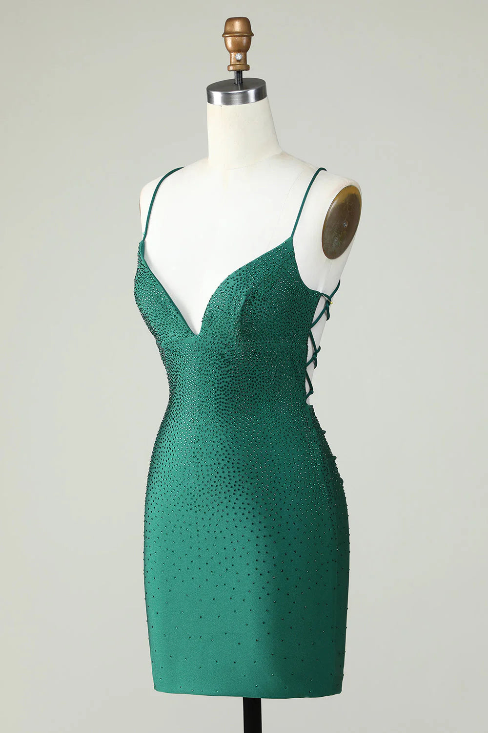 Beading Tight Glitter Dark Green Homecoming Dress
