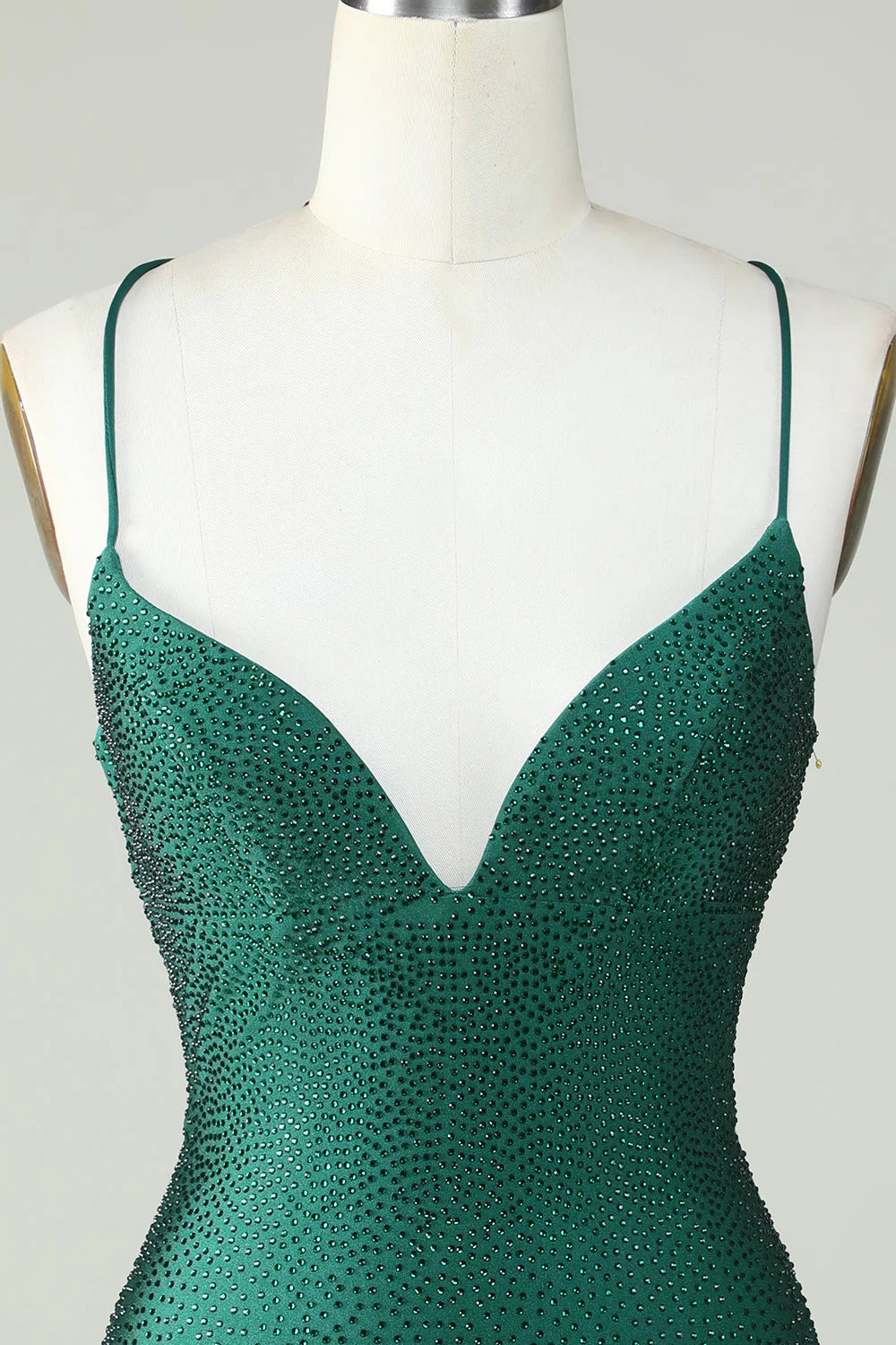 Beading Tight Glitter Dark Green Homecoming Dress