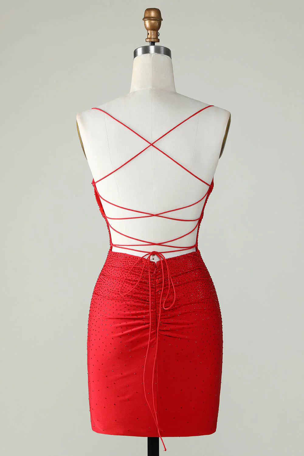 Beading Tight Glitter Red Homecoming Dress