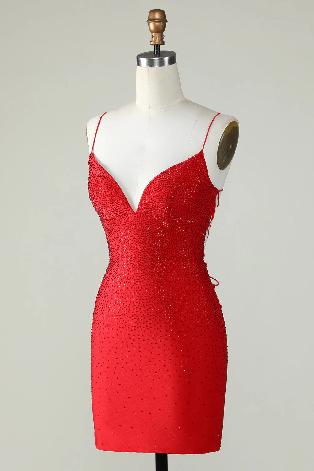 Beading Tight Glitter Red Homecoming Dress