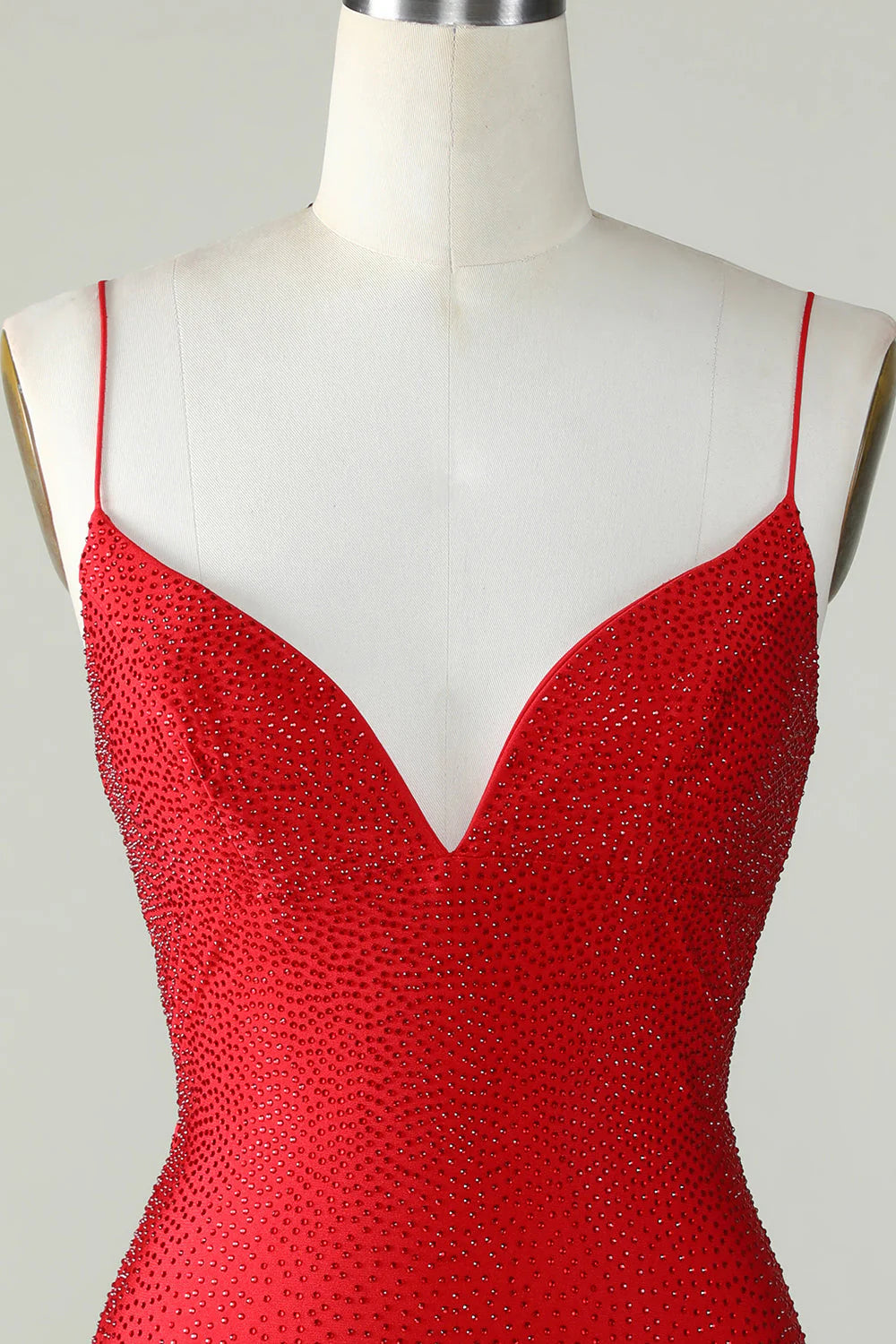 Beading Tight Glitter Red Homecoming Dress