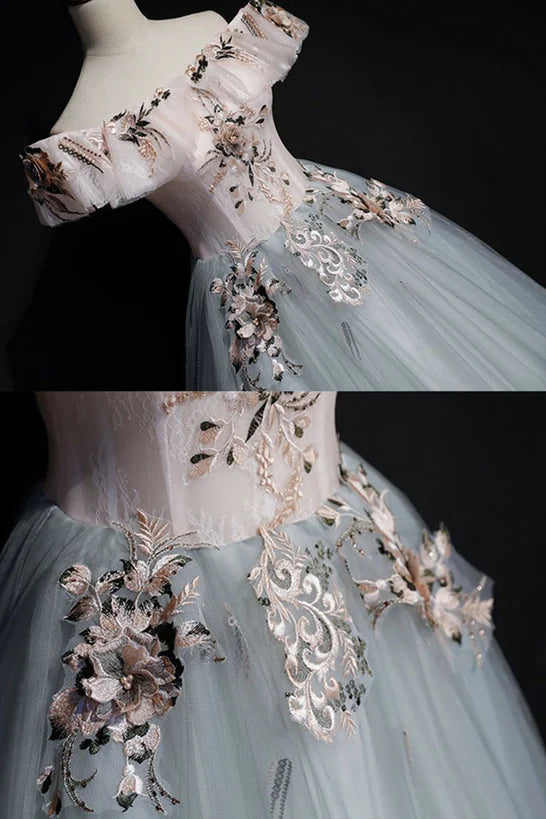 A-line Off Shoulder Long Off Shoulder Party Prom Dress