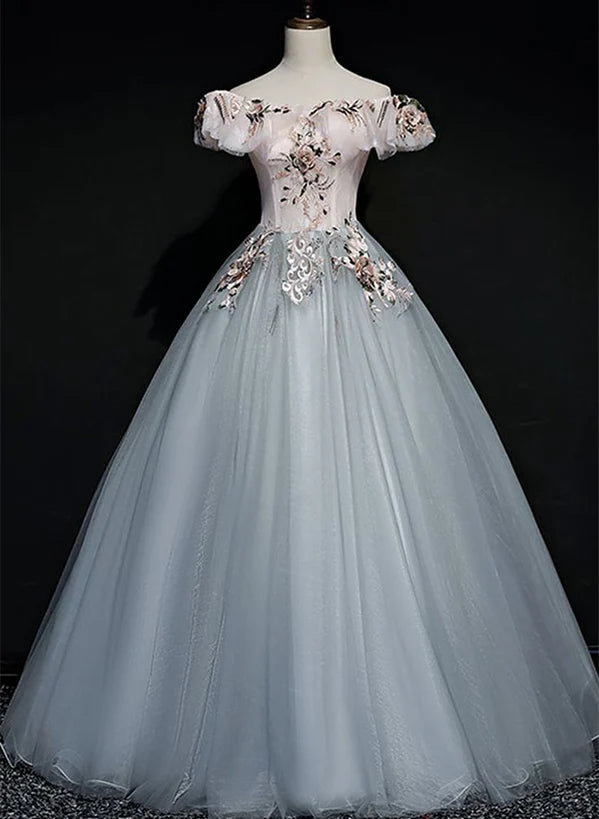 A-line Off Shoulder Long Off Shoulder Party Prom Dress