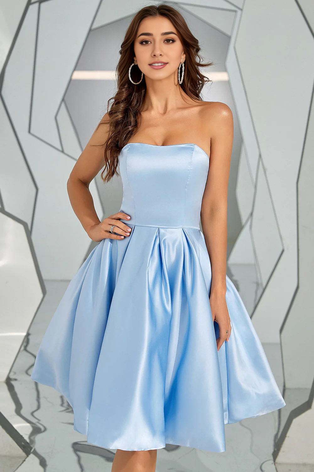 A-line Strapless Short Homecoming Dress
