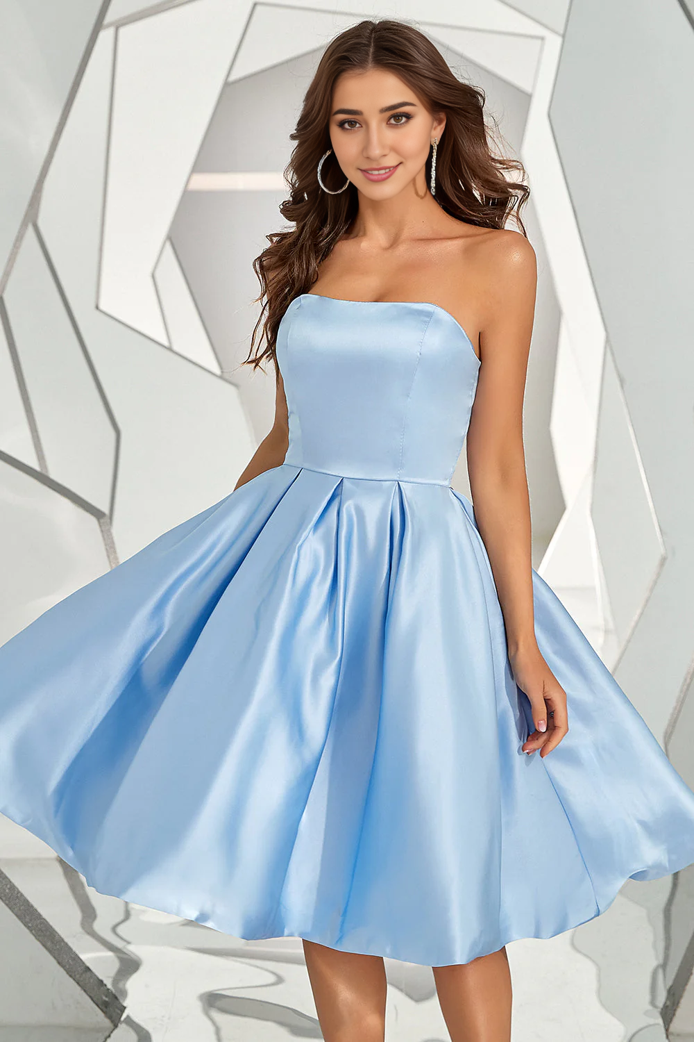 A-line Strapless Short Homecoming Dress