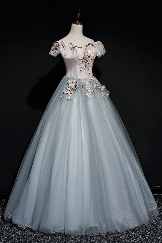 A-line Off Shoulder Long Off Shoulder Party Prom Dress