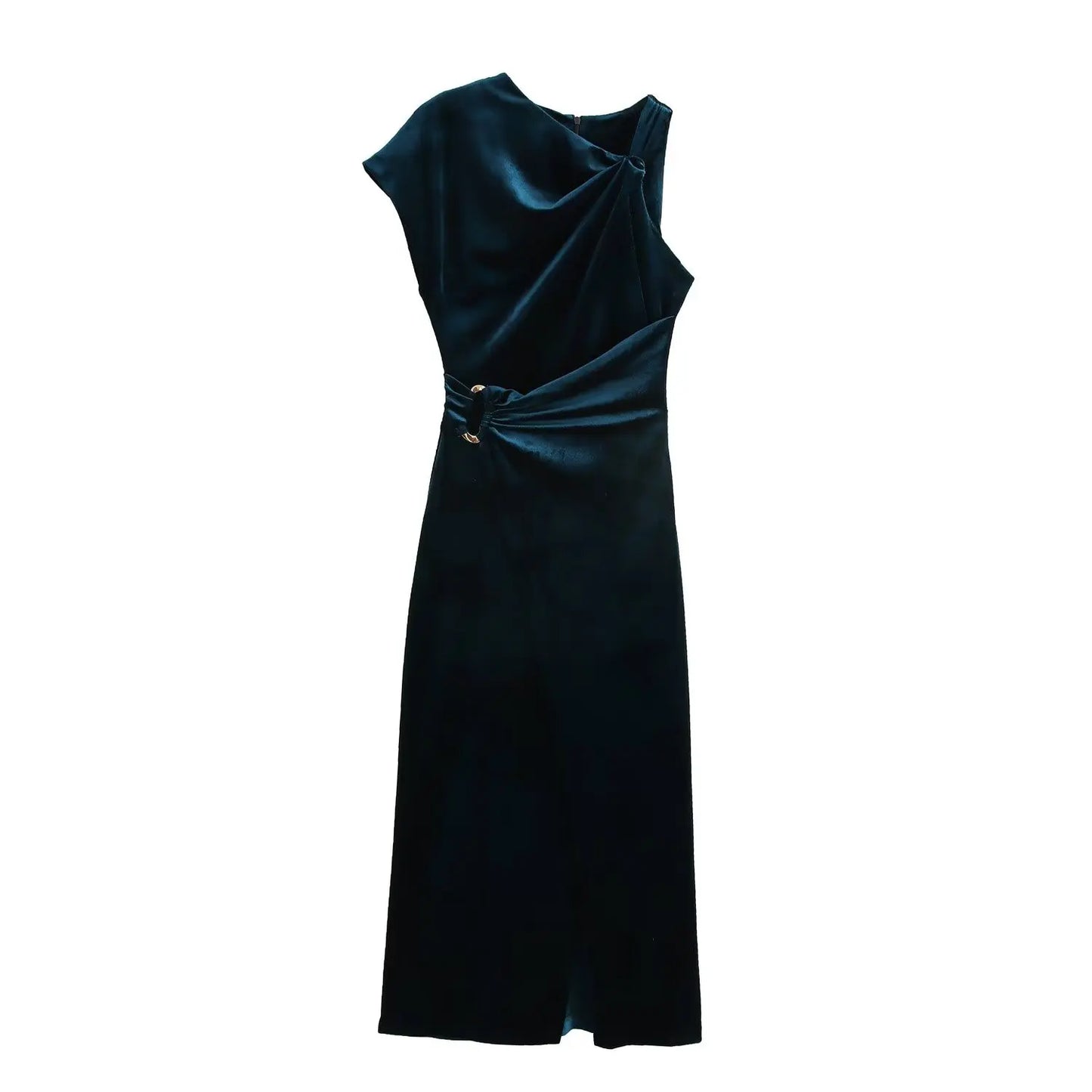 Xuewuba Prom Shop Dresses Asymmetric Sleeveless Velvet Dress Formal Women's Dresses