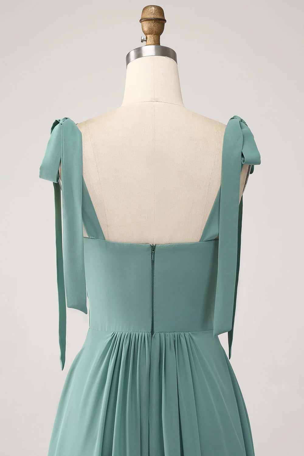 A Line Chiffon Long Bridesmaid Dress With Pleated