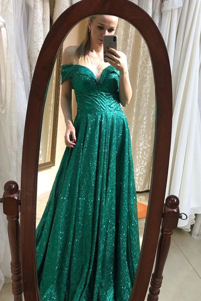 Beautiful A-Line Off the Shoulder Sleeveless Lace Up Floor-Length Prom Dress