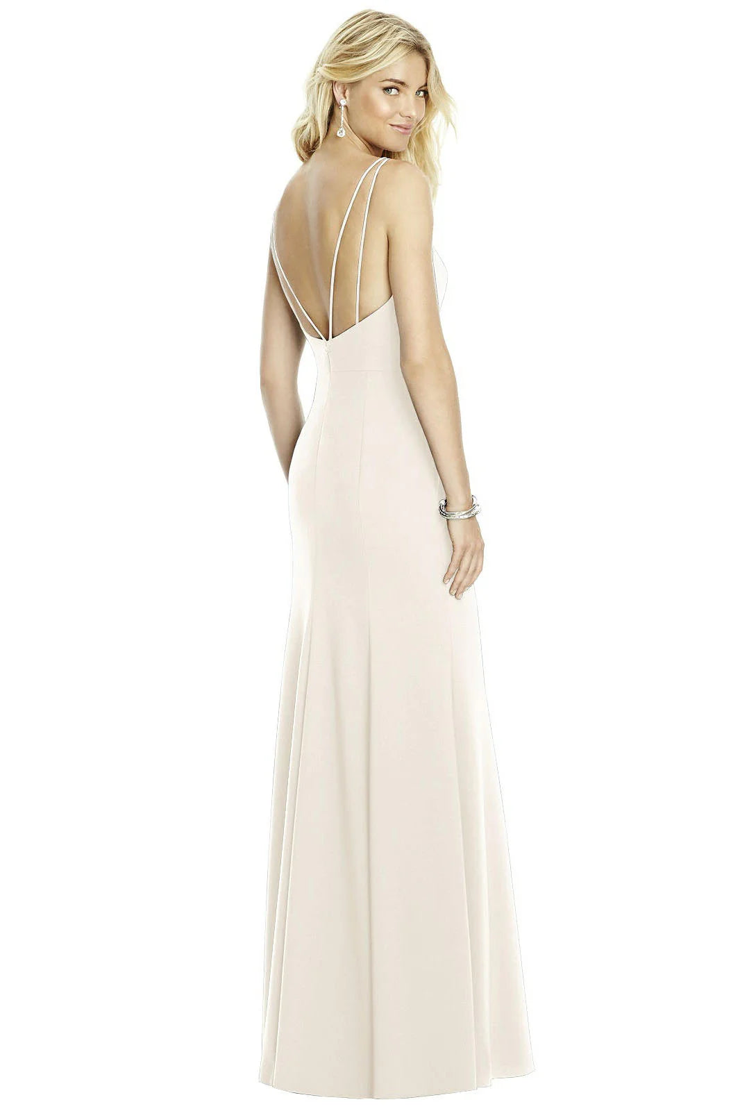Boat Neck Sleeveless White Bridesmaid Dress with Open Back/Dress Plus Size Formal