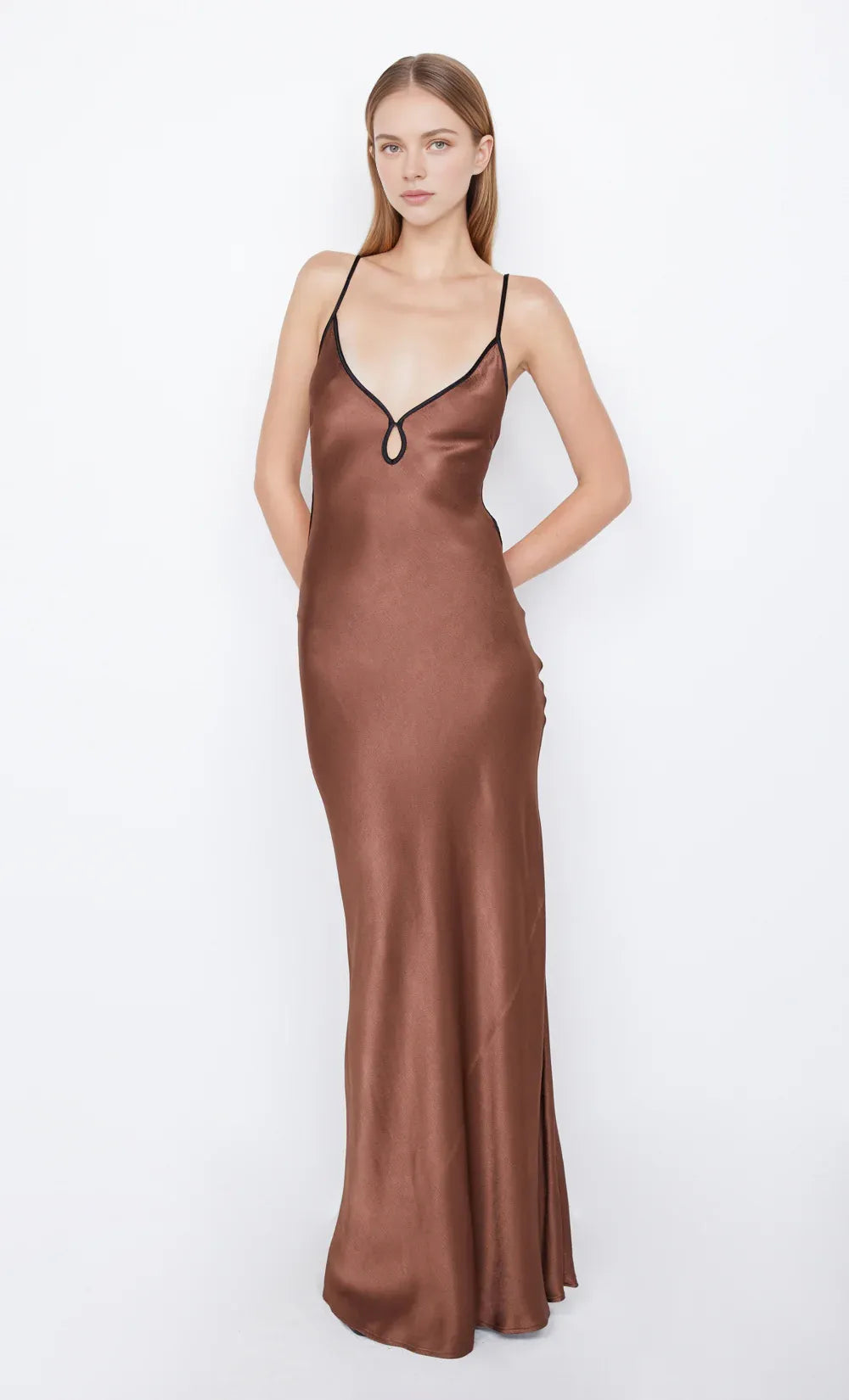 Xuewuba Dress Spaghetti Straps V Neck Sleeveless Evening Dress Prom Dress Sheath Open Back Maxi Dress