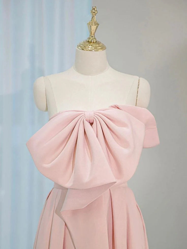 Charming A-Line Strapless Sleeveless Lace Up Long Prom Dress