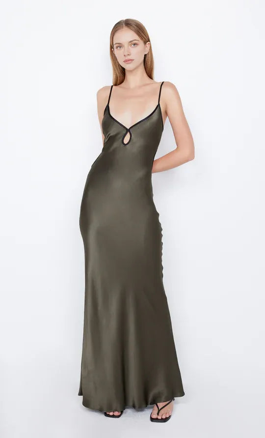 Xuewuba Dress Spaghetti Straps V Neck Sleeveless Evening Dress Prom Dress Sheath Open Back Maxi Dress