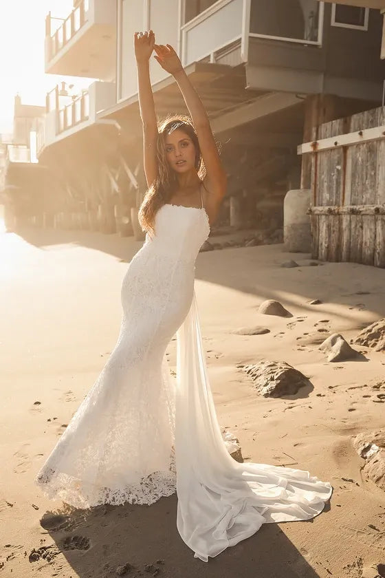 Xuewuba Wedding Dresses Remarkable Moment White Floral Embroidered Lace-Up Maxi Dress Formal Women's Dresses