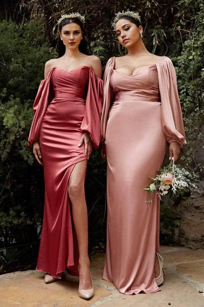 Formal Emerald Dresses Any Special Occasion Satin Billowy Sleeve Floor-Length With Side Slit Prom Dress Plus Size Dress Formal / Formal Wear Dresses