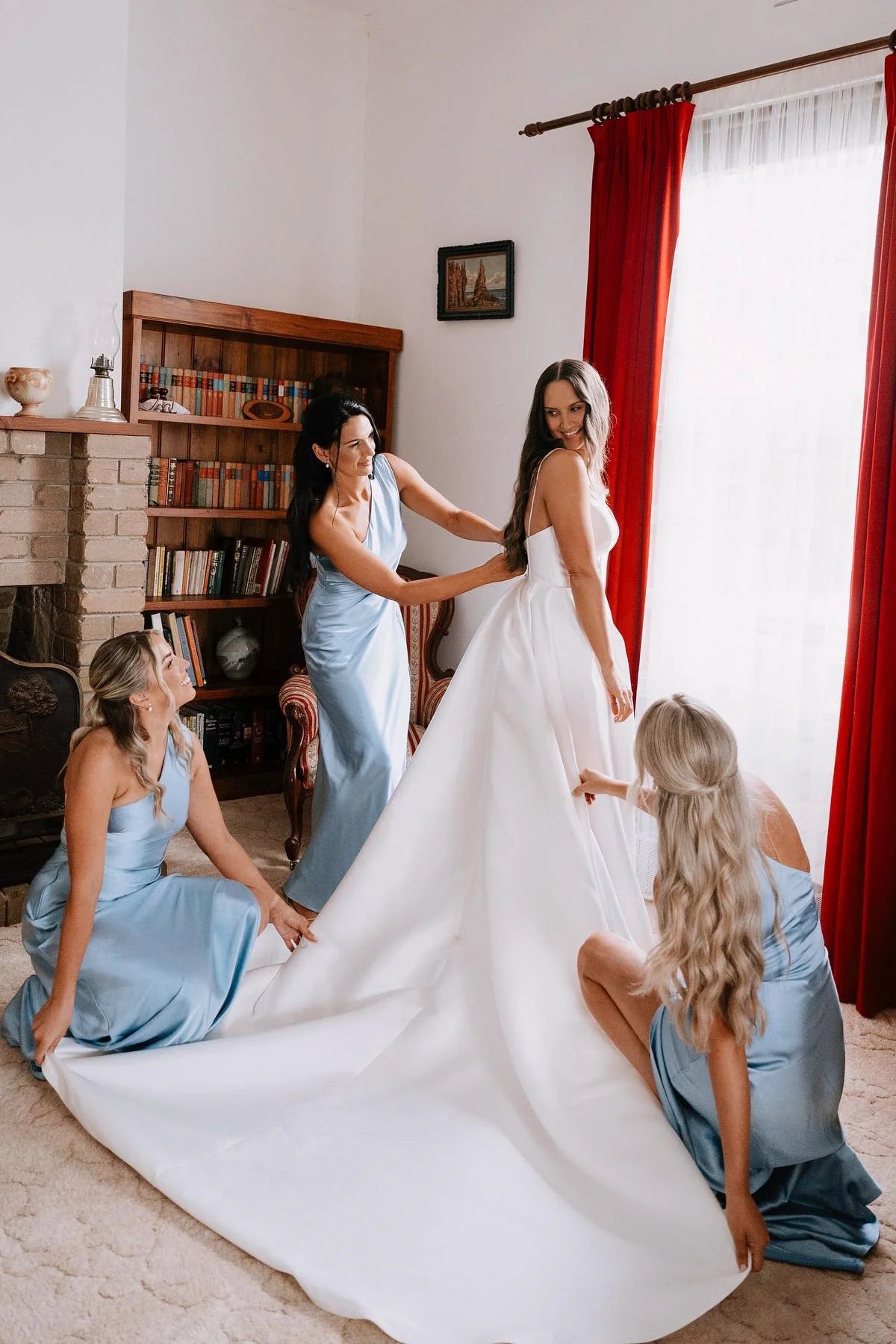 Formal Wear Dresses One Shoulder Light Blue Sheath Long Bridesmaid Dress Prom Dress In Store