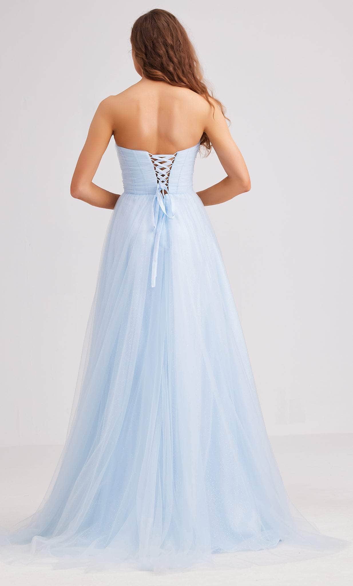 Gowns Evening Dresses/ A-Line Sweetheart Ruching Strapless Tulle Lace Up Back With Sweep Train Prom Dress/ Evening Dresses/ Formal Women's Dresses/ Prom Dress Shops