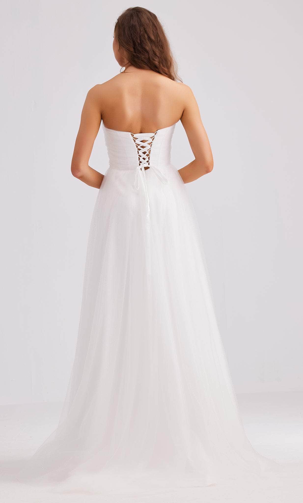 Gowns Evening Dresses/ A-Line Sweetheart Ruching Strapless Tulle Lace Up Back With Sweep Train Prom Dress/ Evening Dresses/ Formal Women's Dresses/ Prom Dress Shops
