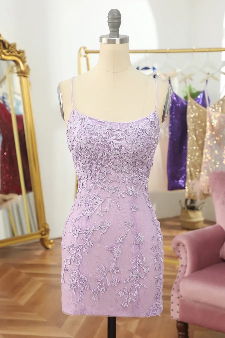 Xuewuba Formal Wear Dresses Spaghetti Straps Green Lace Tight Homecoming Dress Prom Dress In Store