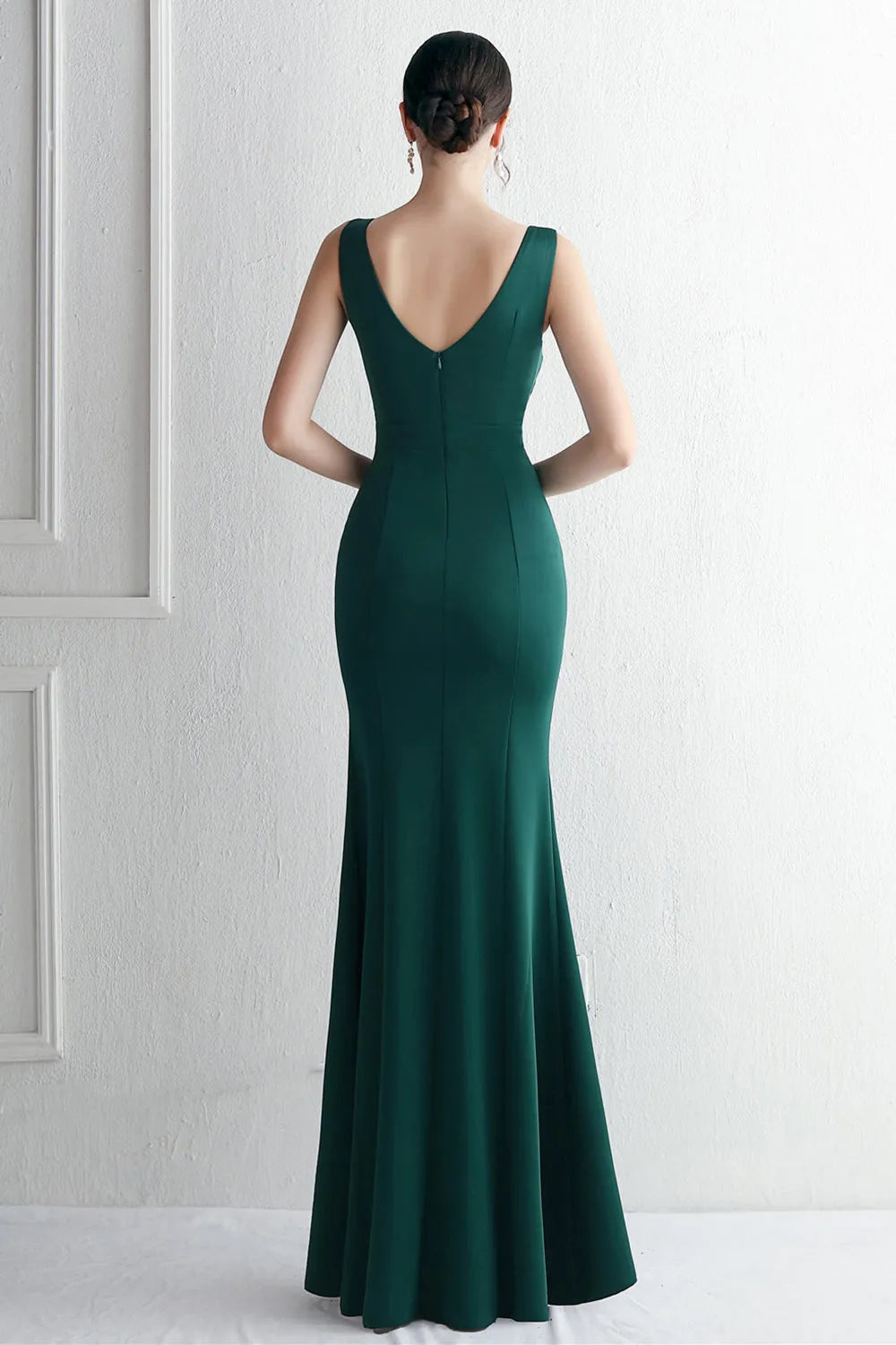 Xuewuba Formal Wear Dresses Mermaid Deep V Neck Black Long Prom Dress with Split Front Prom Dresses Stores 