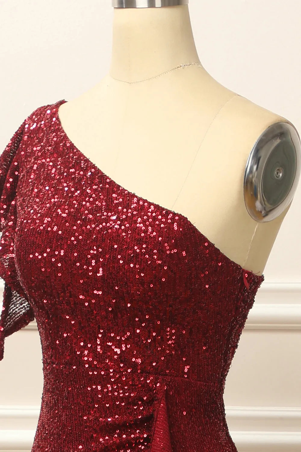Xuewuba Formal Wear Dresses Burgundy Chic Sequins One Shoulder Prom Dress Prom Dresses Stores