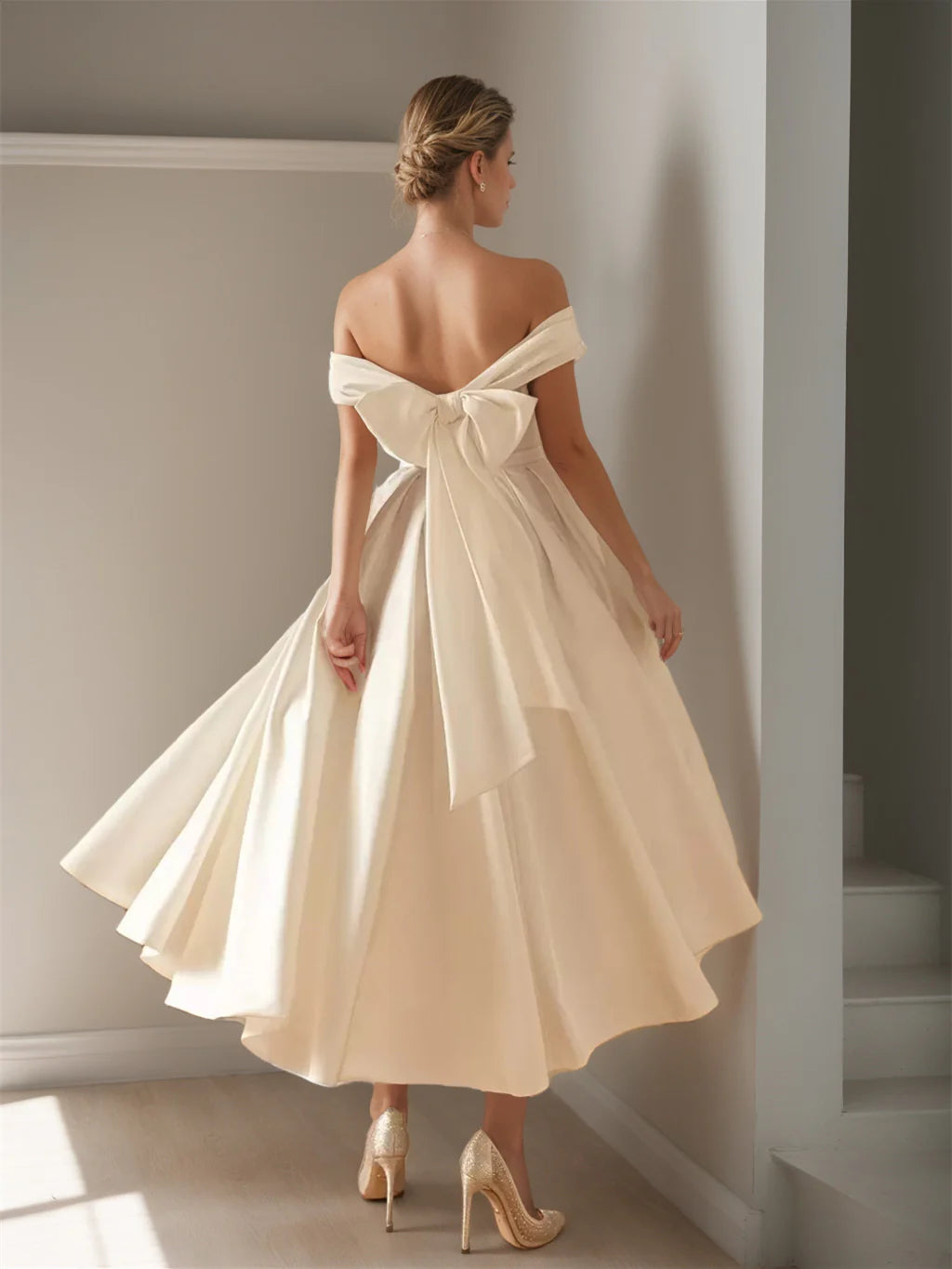 Dress For Wedding A-Line/Princess Sweetheart Sleeveless Ankle-Length Wedding Dress With Bowknot Formal Women's Dresses