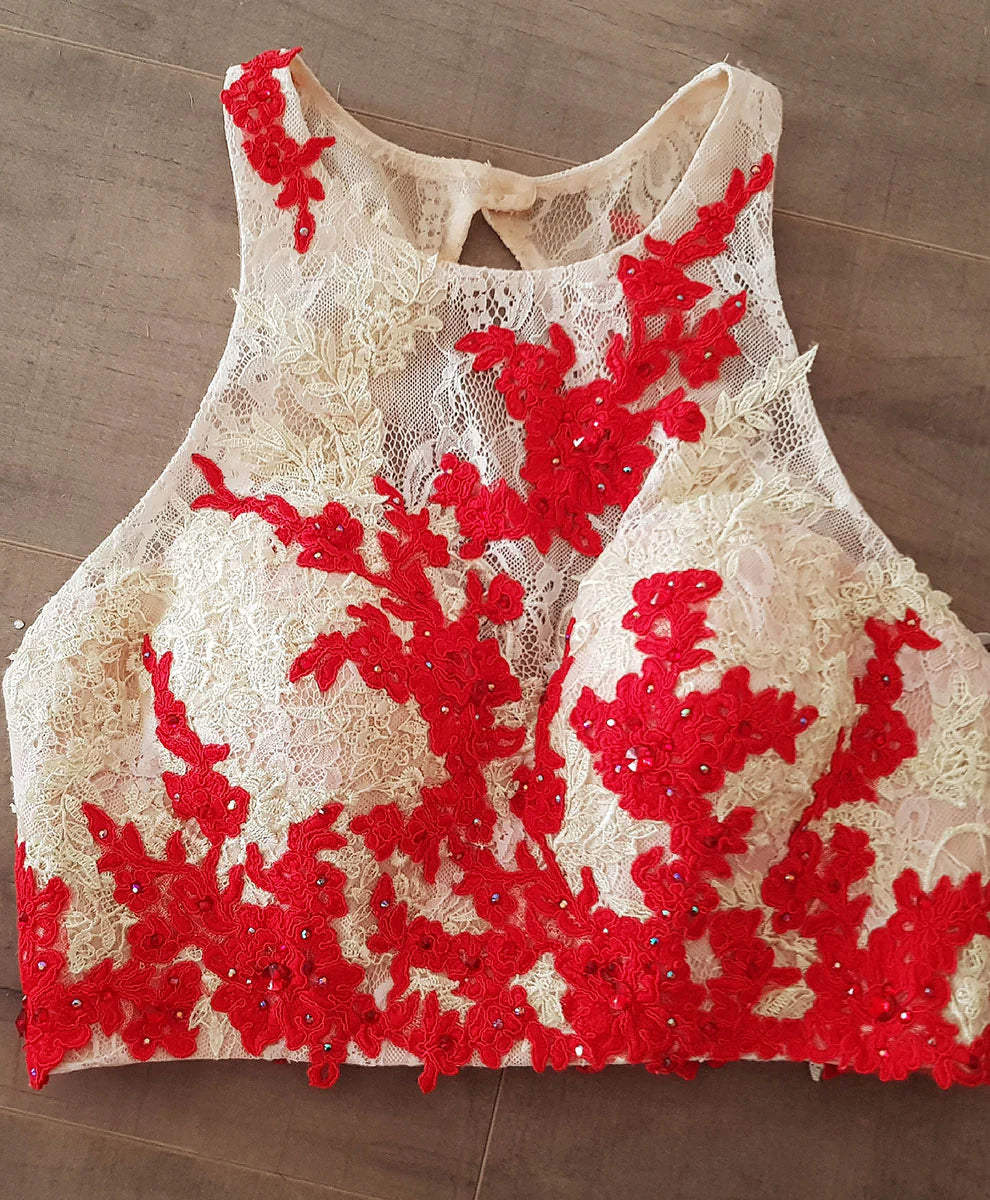 Two Piece Mermaid Long Prom Dress With Slit 