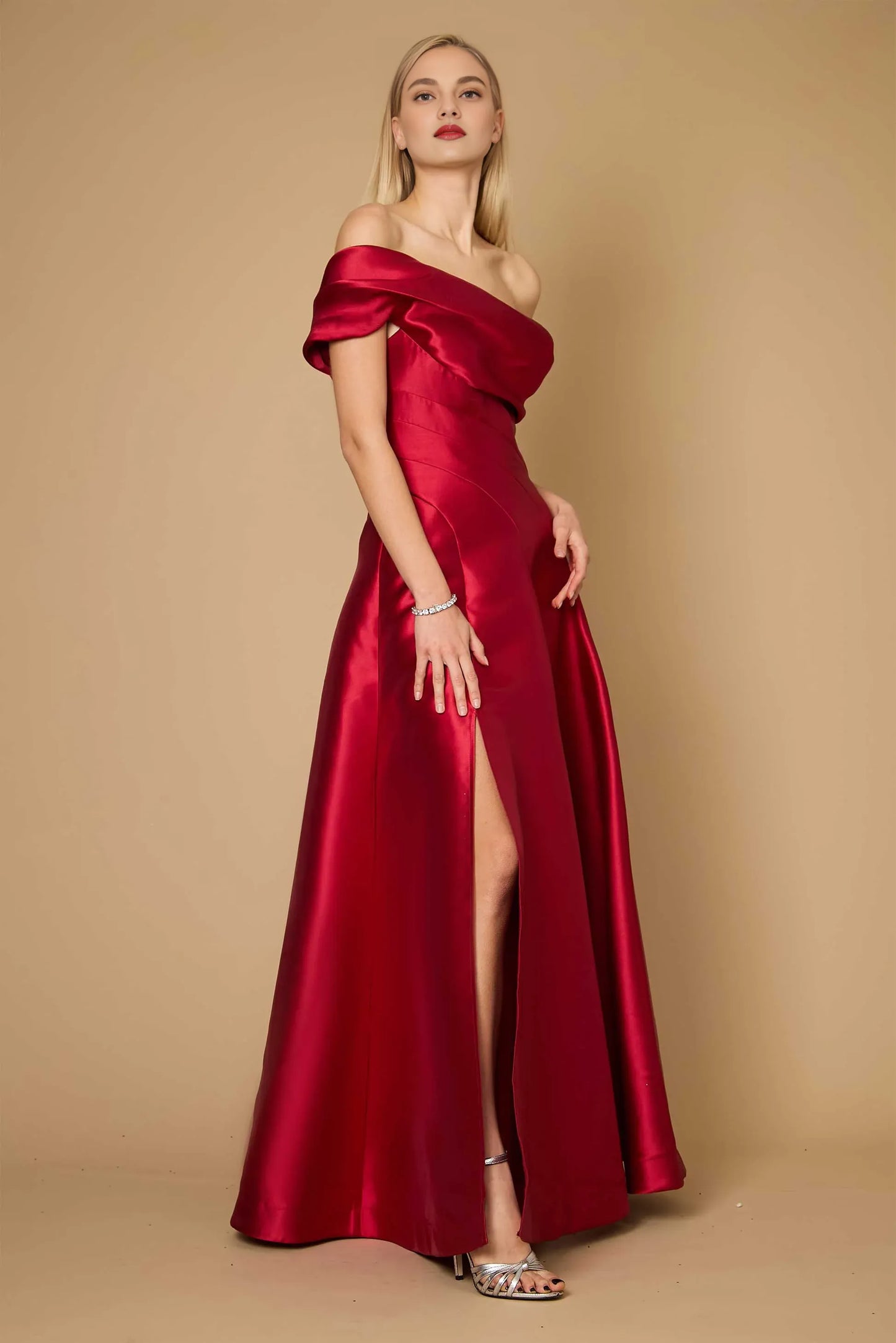Xuewuba Dress One Shoulder Long Formal Ball Gown Evening Dress Black Floor-Length Train Maxi Dress