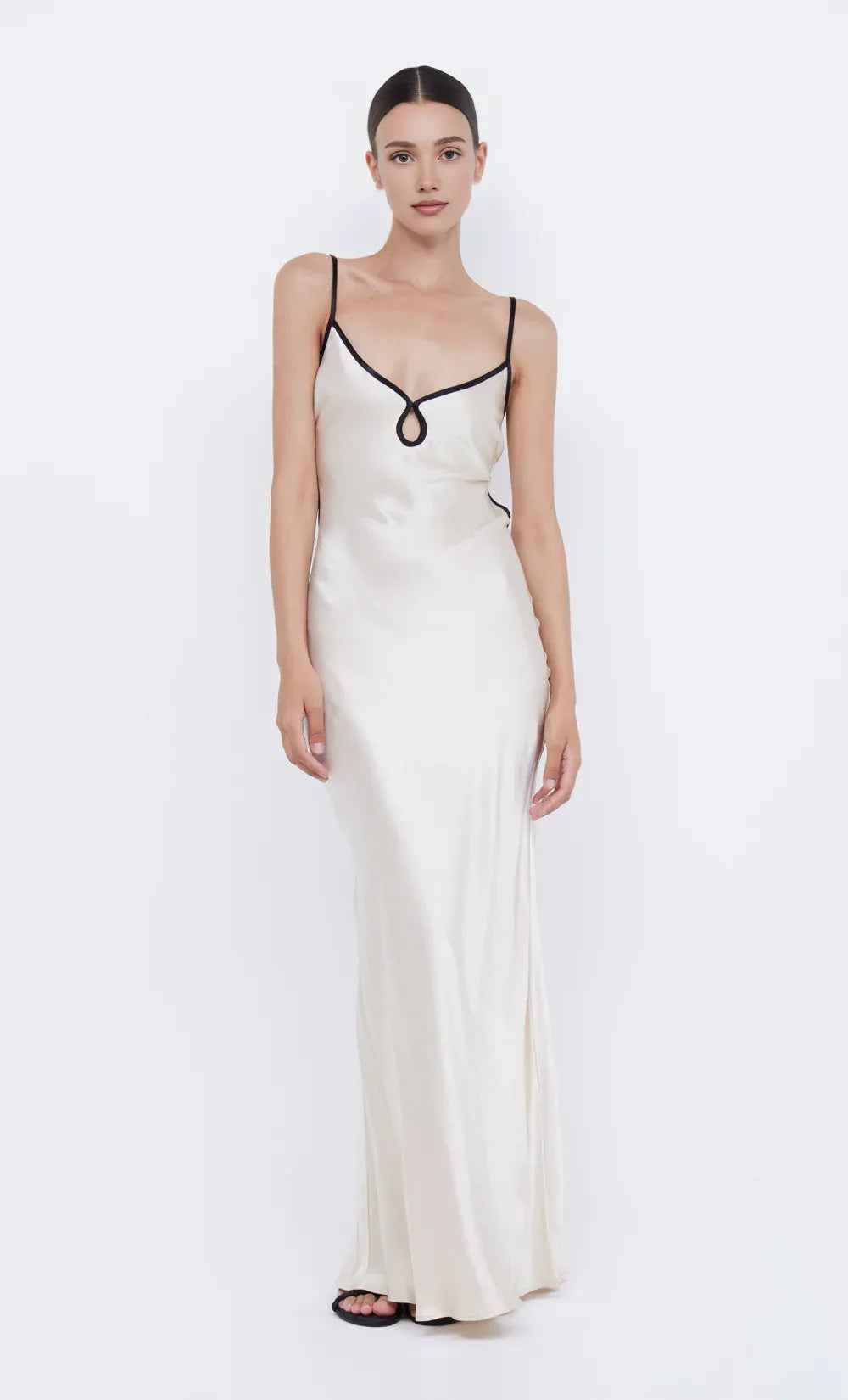 Xuewuba Dress Spaghetti Straps V Neck Sleeveless Evening Dress Prom Dress Sheath Open Back Maxi Dress