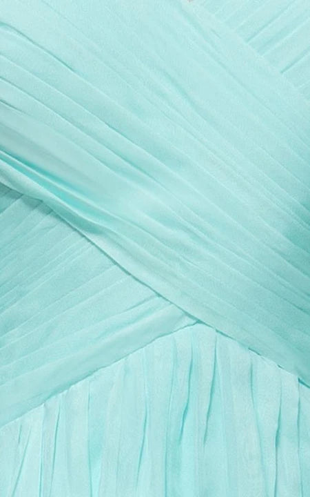 Sexy V Neck A-Line Spaghetti Straps Pleats Hollow Back Floor Length Sleeveless Prom Dress/Dress For Formal