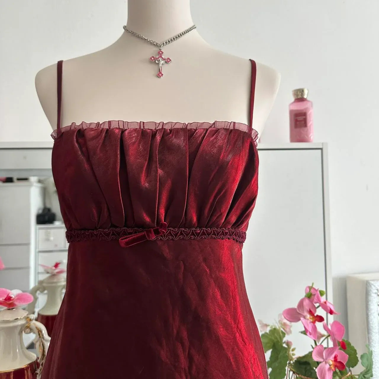 Vintage A-Line Square Neck Sleeveless Backless Floor-Length Prom Dress