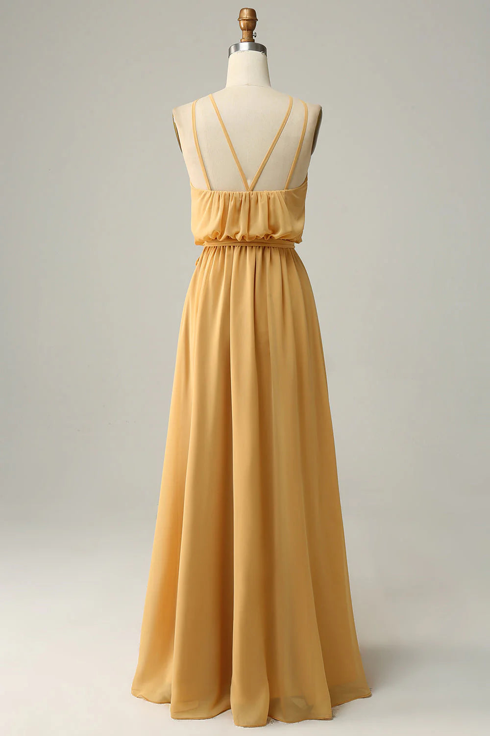 A-Line Halter Long Bridemaid Dress With Bowknot
