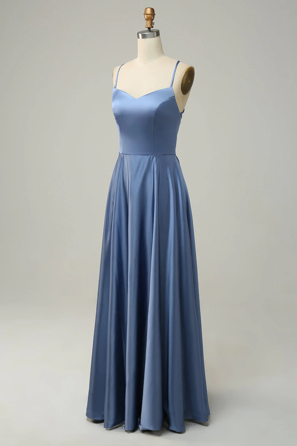 A-Line Open Back Long Bridesmaid Dress