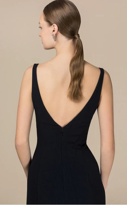 Weitese Dress Modern A Line Satin V-neck Floor-Length Backless Sleeveless Prom Dress Formal Wear Dresses