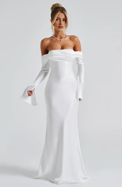 Women's Dresses Long Dress Off Shoulder Long Dress Plus Size Elegant Off-Shoulder Long Sleeve Split Dress Prom Dress