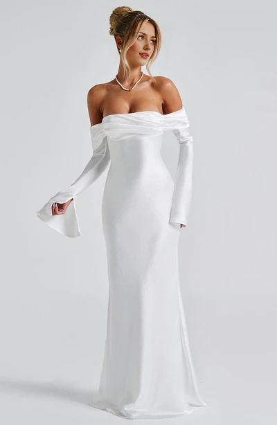Women's Dresses Long Dress Off Shoulder Long Dress Plus Size Elegant Off-Shoulder Long Sleeve Split Dress Prom Dress