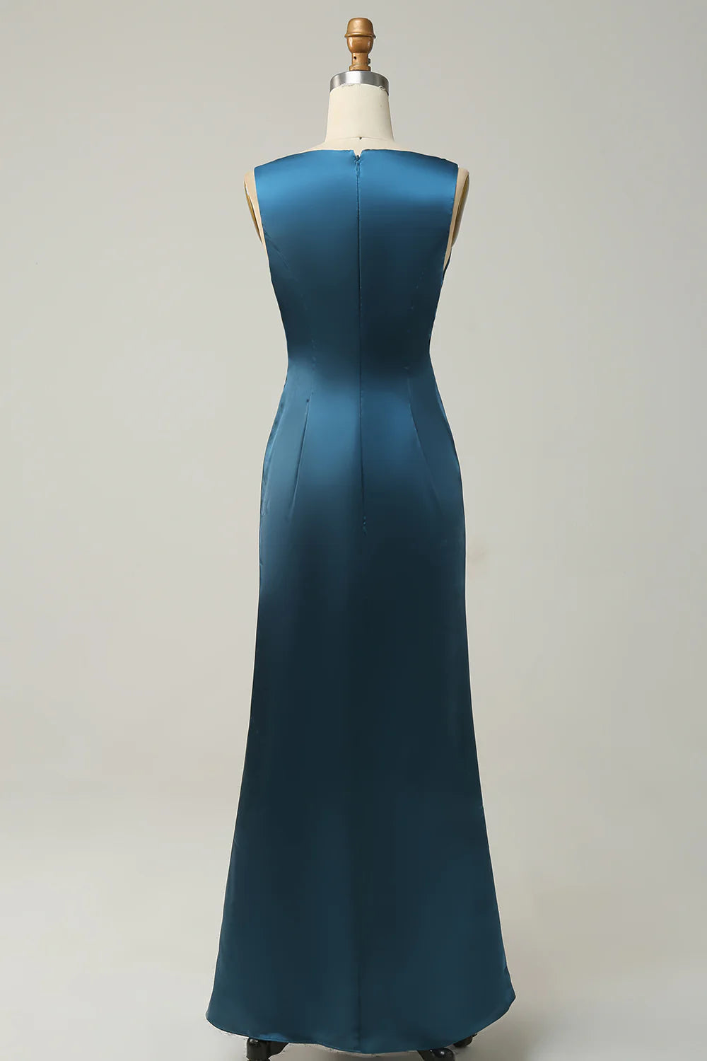 Deep V Neck A-Line Bridesmaid Dress