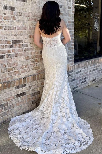 Off-the-Shoulder Long Wedding Dress With Train