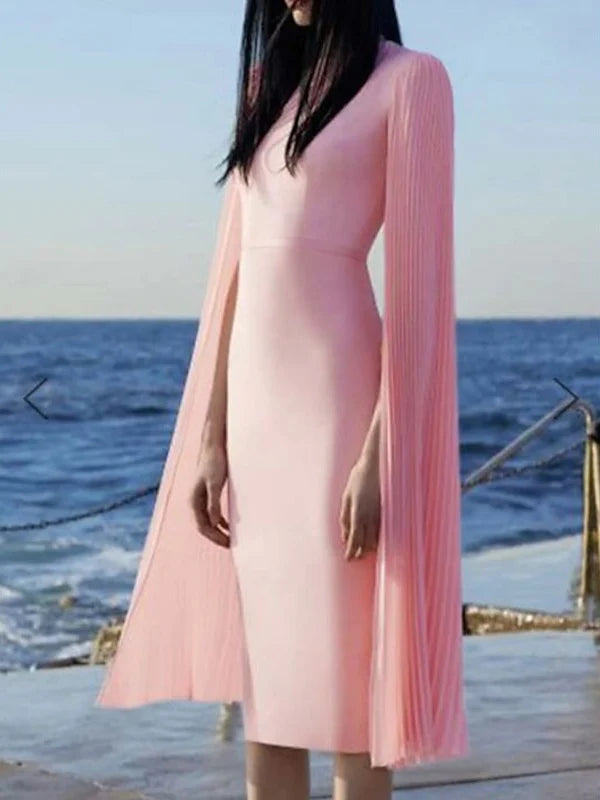 Sheath/Column Knee-Length Jewel Neck Cocktail Dresses