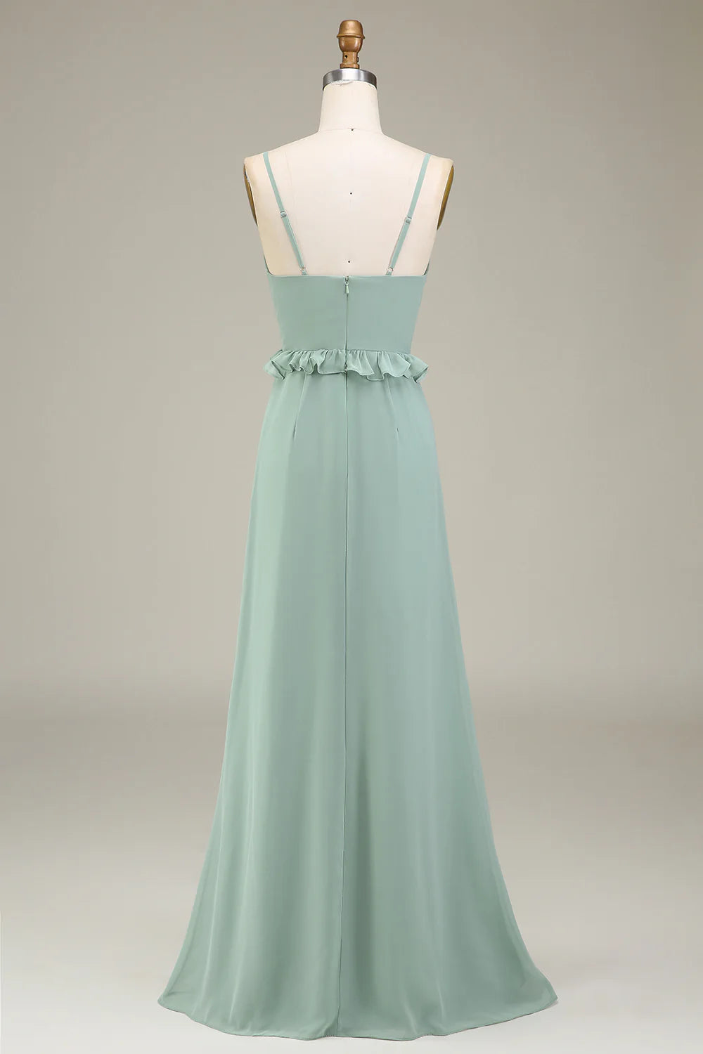 A-Line V-Neck Chiffon Bridesmaid Dress With Ruffles