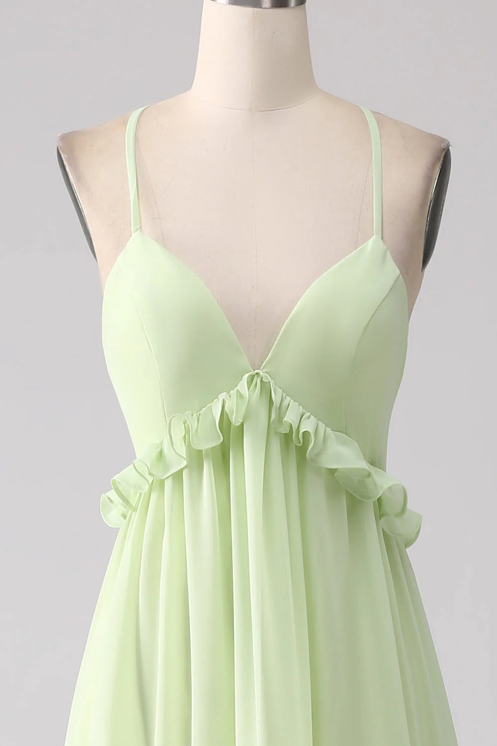 Ruffles A Line Bridesmaid Dress With Lace-Up Back