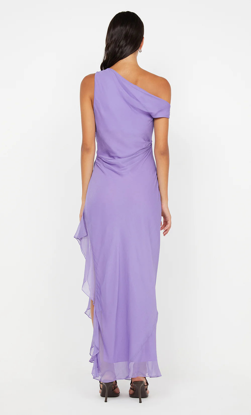 Xuewuba Dress Asymmetrical Neck Sleeveless Evening Dress Grape Prom Dress Sheath Asymmetrical Hem Maxi Dress