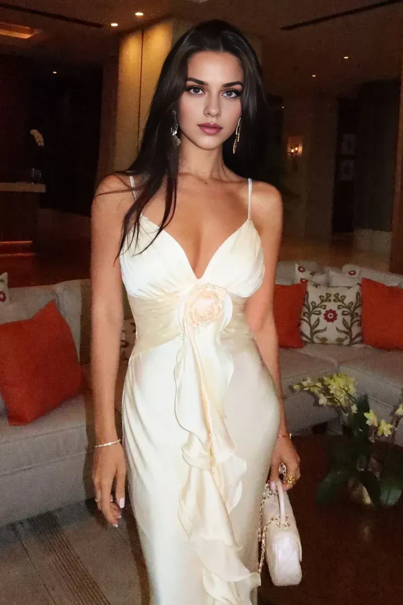 Xuewuba Dress Beautiful Mermaid Spaghetti Straps Satin Long Party Dresses Prom Dress