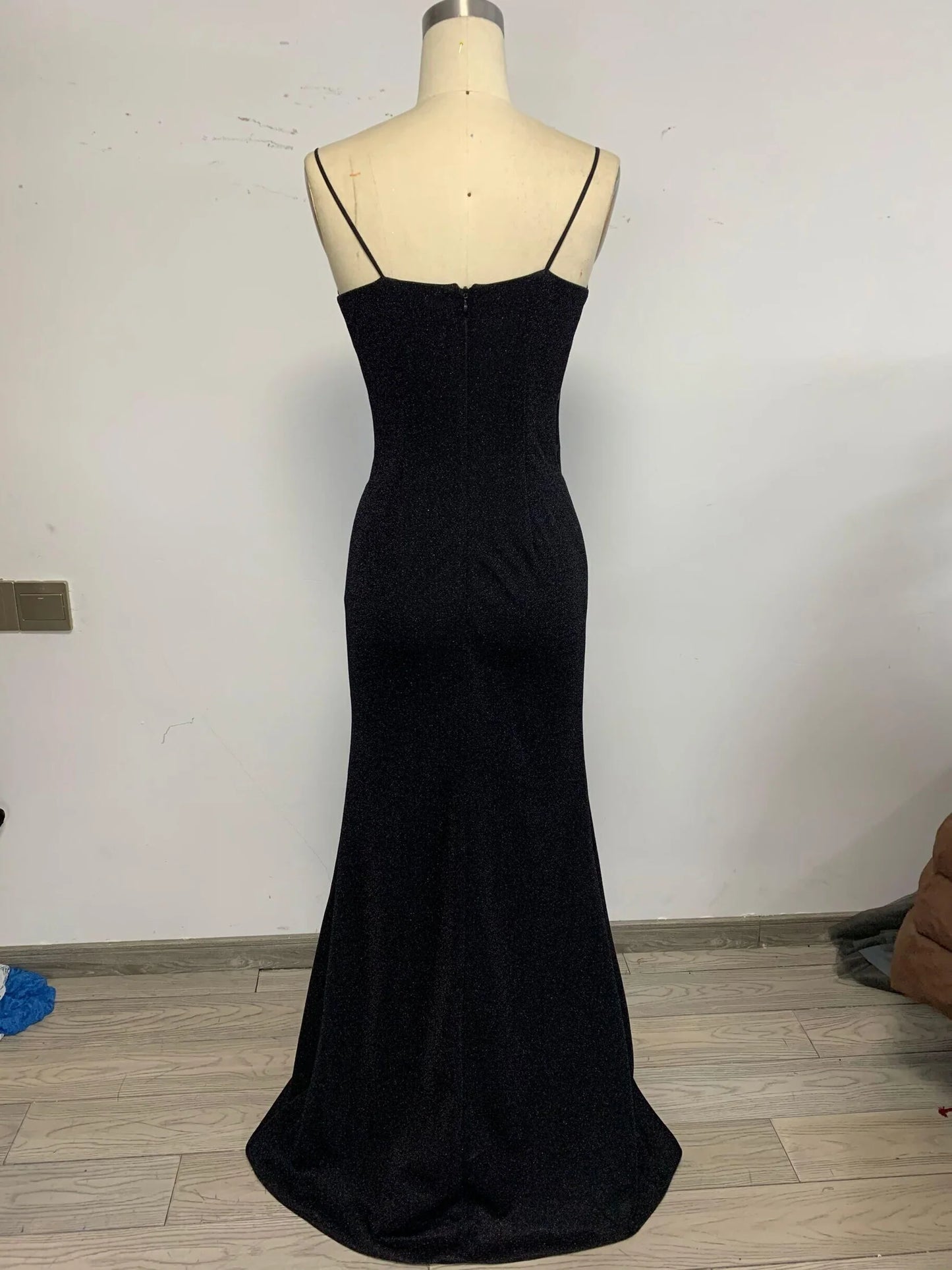 Xuewuba Dress Black Long Party Dresses Strapless Mermaid Evening Dresses Sparkle Tight Prom Dresses