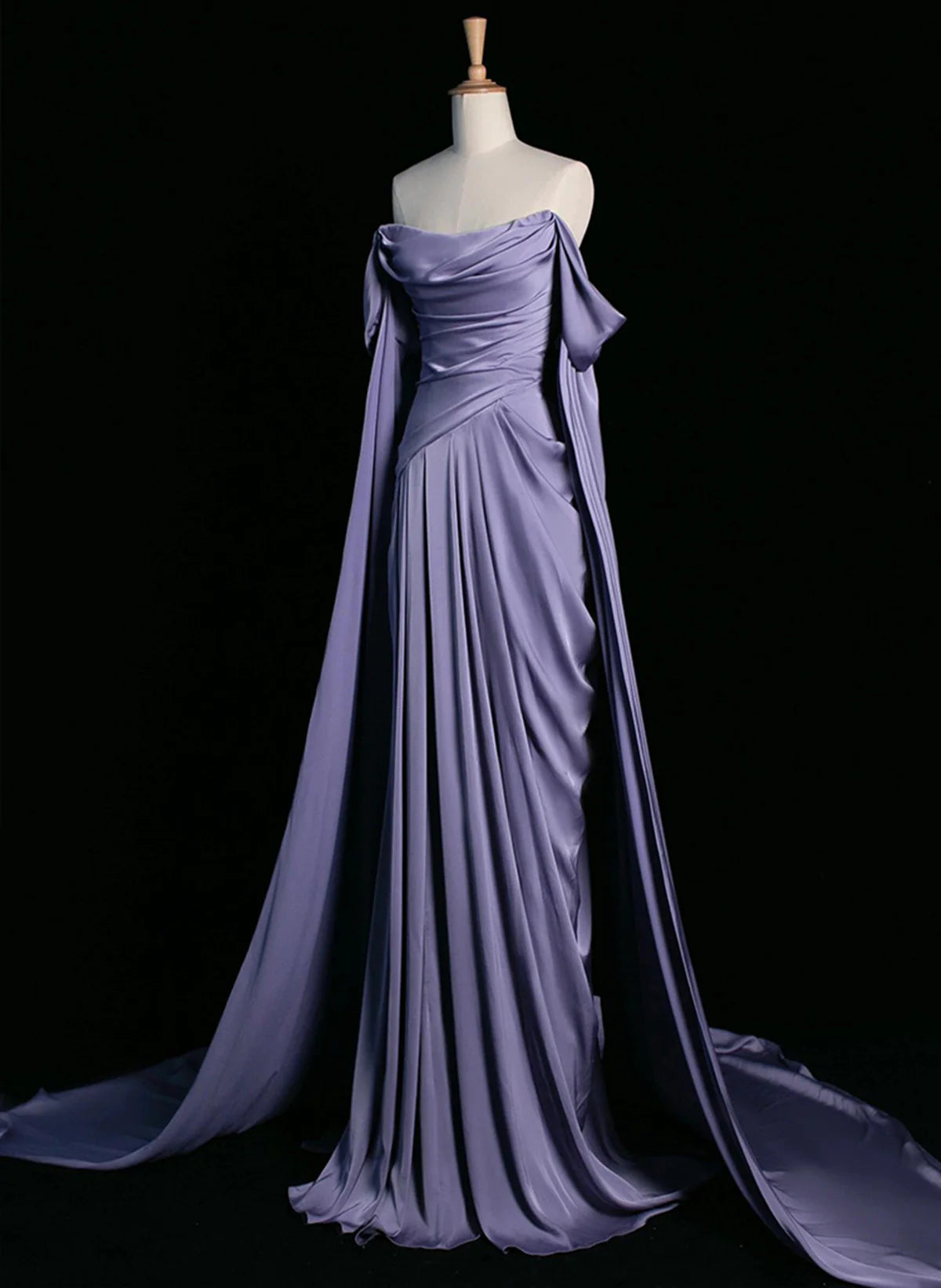 Xuewuba Dress Elegant Purple Satin Prom Dress Draped Bodice Formal Evening Dress Prom Dress Formal Wear Dresses