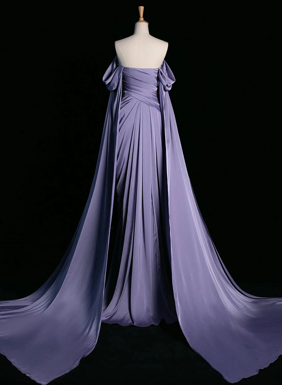 Xuewuba Dress Elegant Purple Satin Prom Dress Draped Bodice Formal Evening Dress Prom Dress Formal Wear Dresses