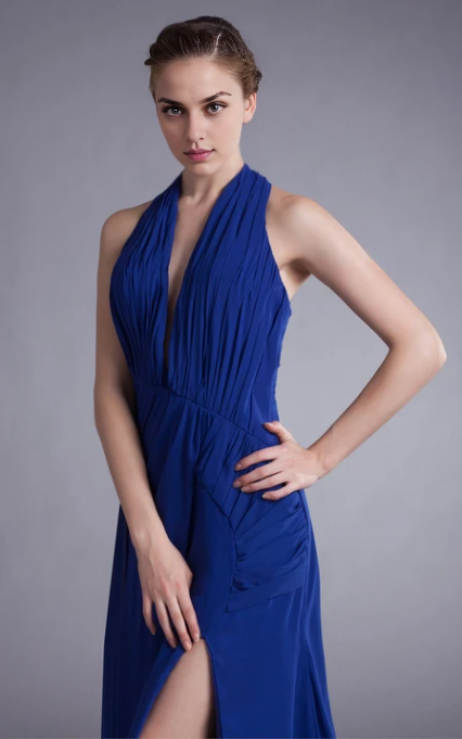 Xuewuba Dress Gossamery Backless Halter Sleeveless Chiffon Special Occasion Dresses Prom Dress Formal Wear Dresses