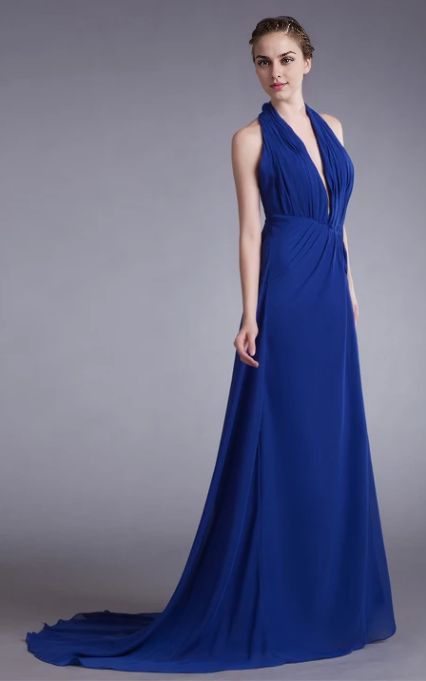 Xuewuba Dress Gossamery Backless Halter Sleeveless Chiffon Special Occasion Dresses Prom Dress Formal Wear Dresses
