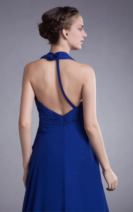 Xuewuba Dress Gossamery Backless Halter Sleeveless Chiffon Special Occasion Dresses Prom Dress Formal Wear Dresses